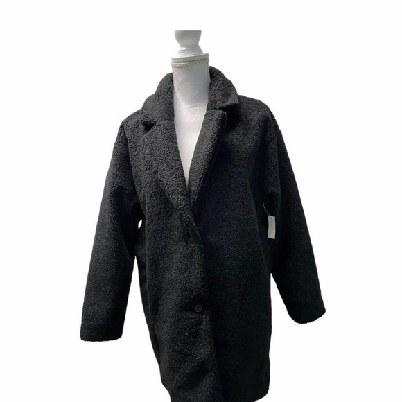 Daily Ritual Jackets & Blazers - Daily Ritual Black Teddy Coat
